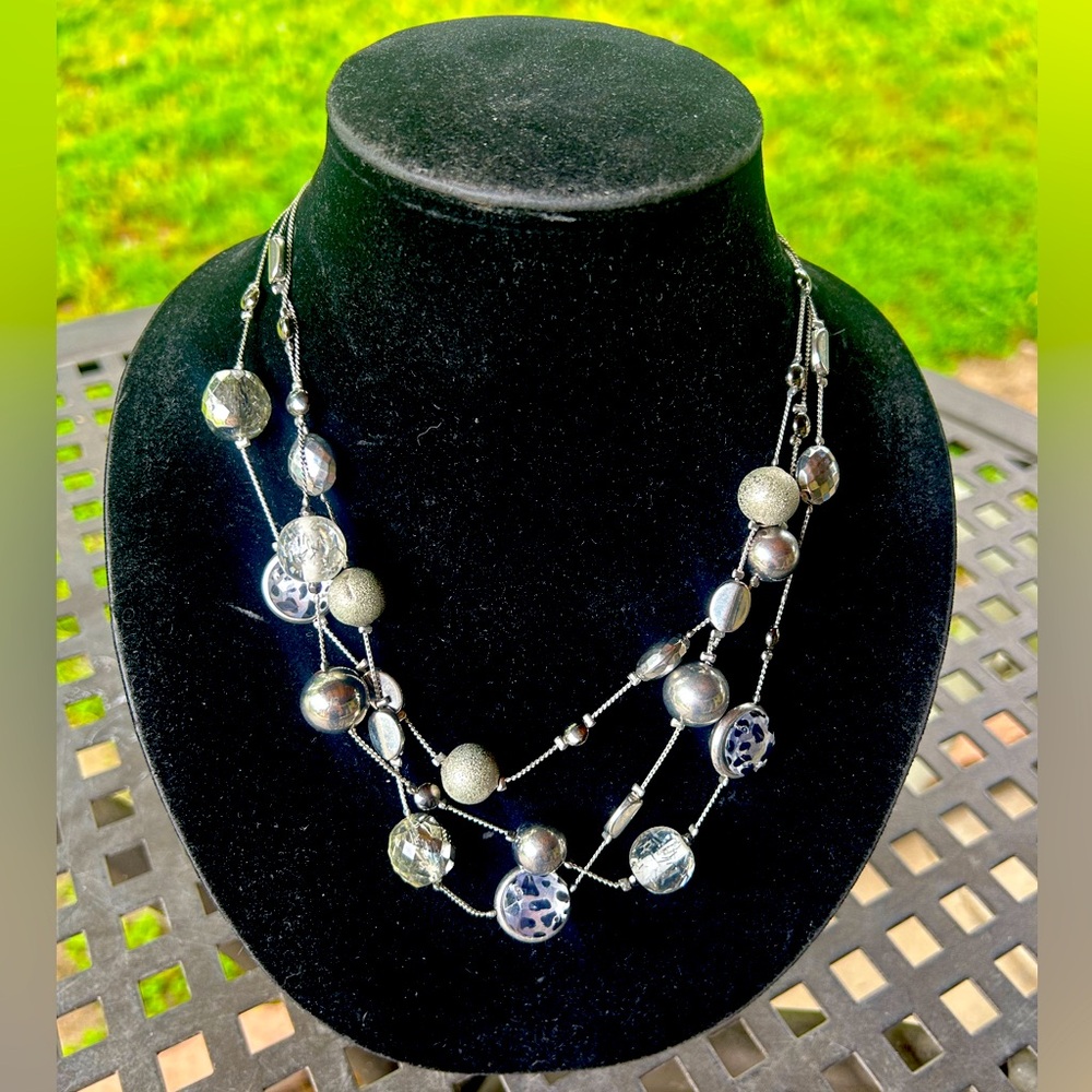 Silver-Beaded Necklace